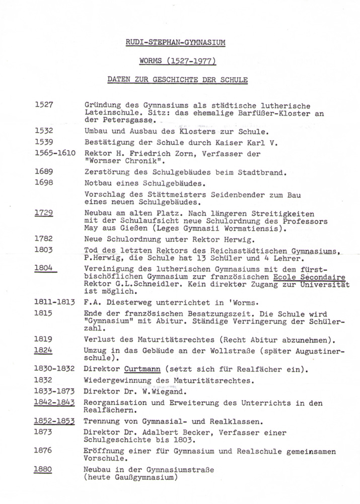Geschichte RSG I